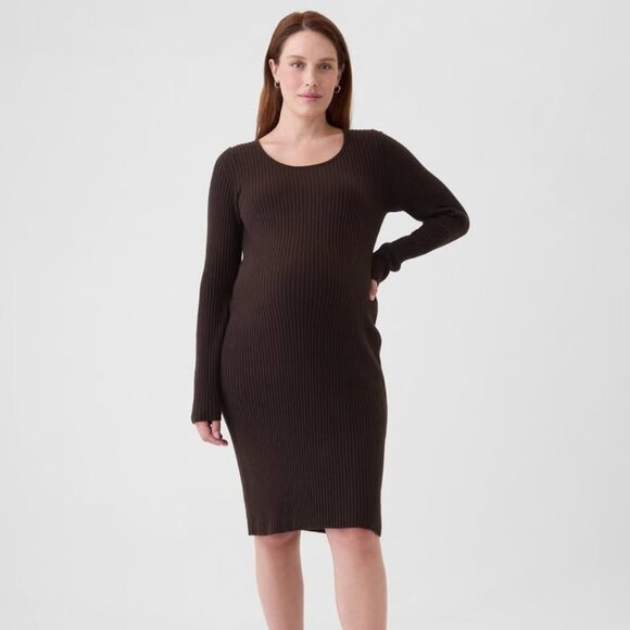 *New* Gap Maternity CashSoft Rib Midi Sweater Dress - Picture 1 of 2